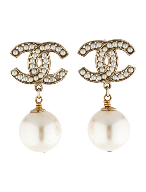 chanel pearl.drop earrings|chanel earrings original.